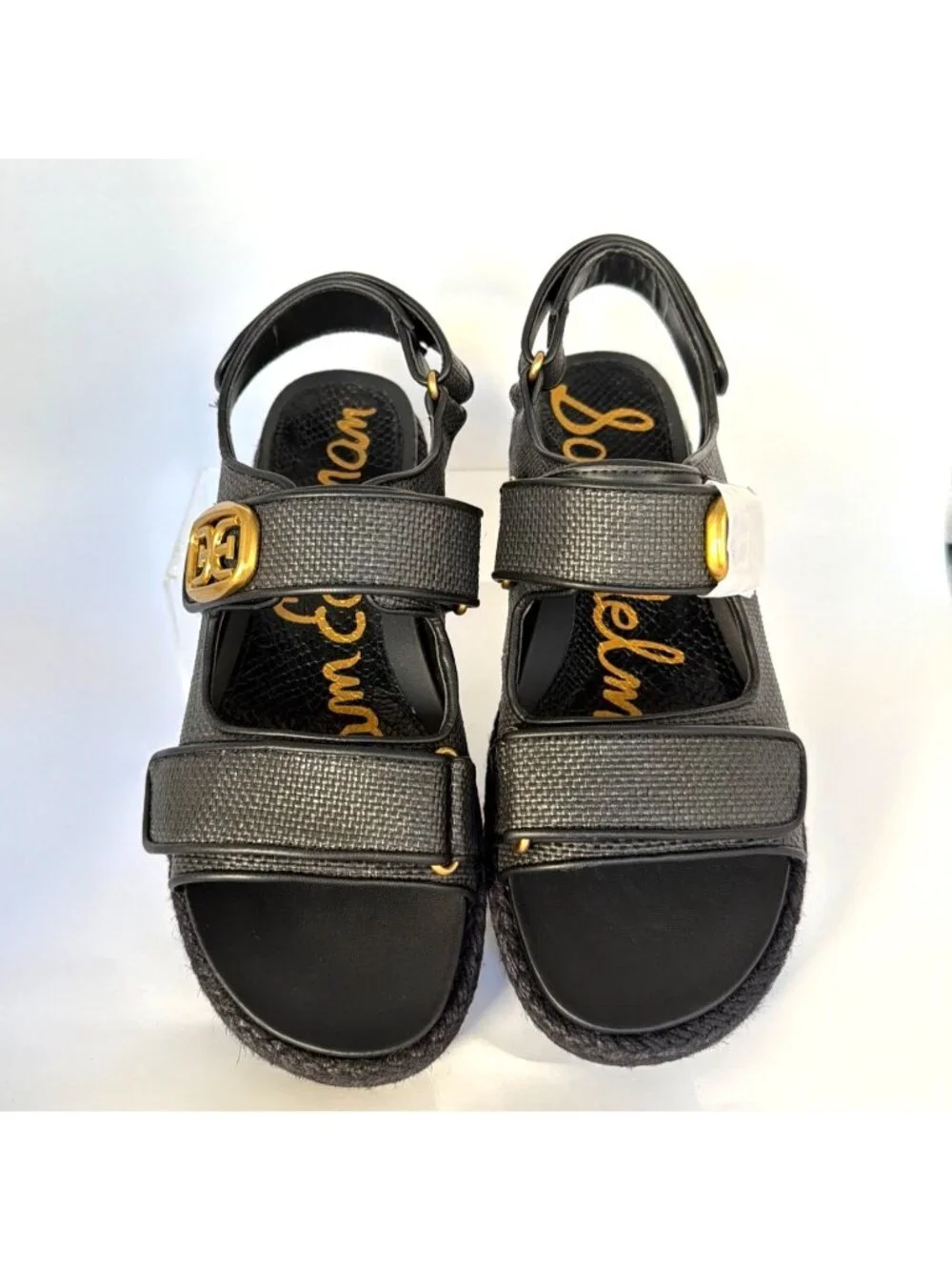 Sam Edelman Arlo Black Weave Sandals Slingback Women Sandals Size 9